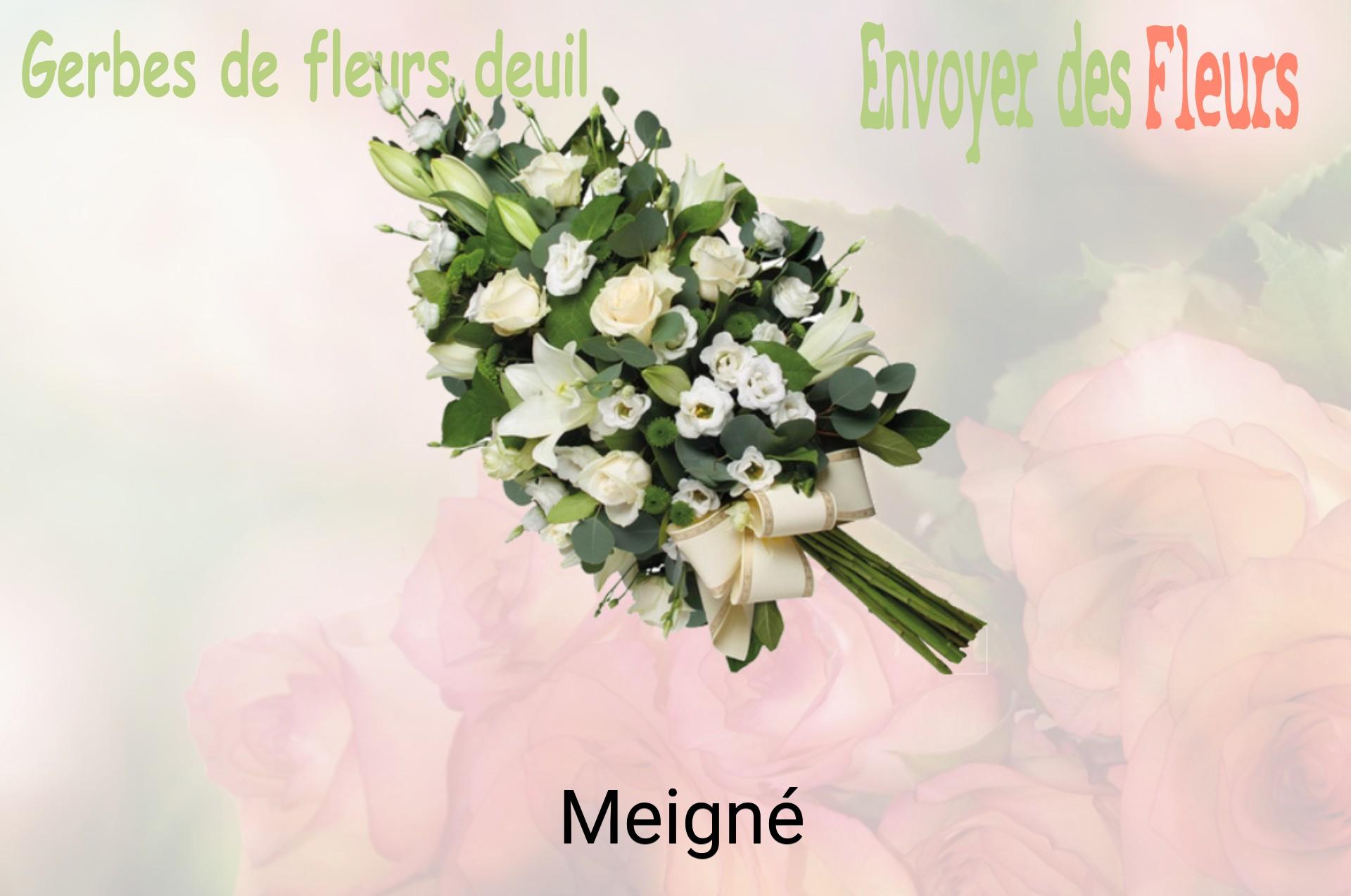 Gerbe de fleurs de deuil livrée à Meigné